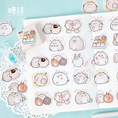 45pcs Hamster Friends Kawaii Stickers Scrapbooking Journal Diy Diary Album Stick Label Hand Book Decorative
