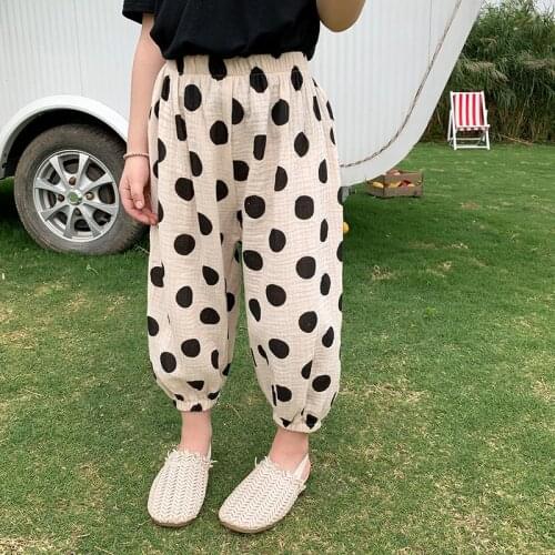 New Childrens Polka Dot Pants Summer Thin Casual Boys And Girls Comfortable Bloomers Trousers WTP26