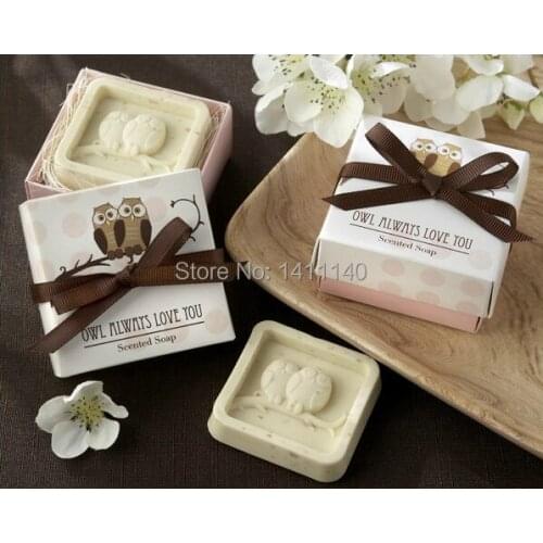 Wholesale Owl Always Love You Scented Soap Wedding Favors Bomboniere Party Gift Free Shipping