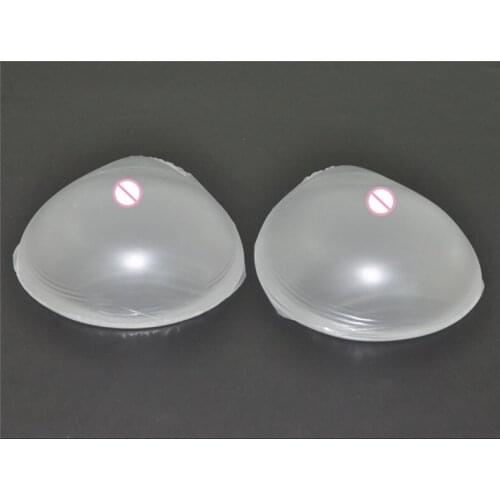 1pair 800g C cup Transparent False Breasts Silicone Breast Forms Fake boobs Tits Artificial bust pad transgender Cosplay Shemale