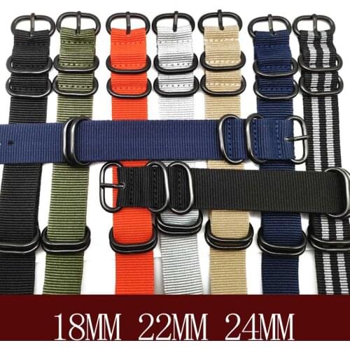Brand Heavy duty nylon straps 18mm 20mm 22mm 24mm Nylon Watch Band NATO Strap Zulu strap watch strap ring buckle Nato Watchband