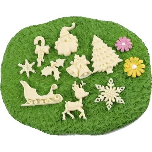 1PC Santa Claus Chocolate Fondant Cake Mold Xmas Tree Silicone Christmas Mould