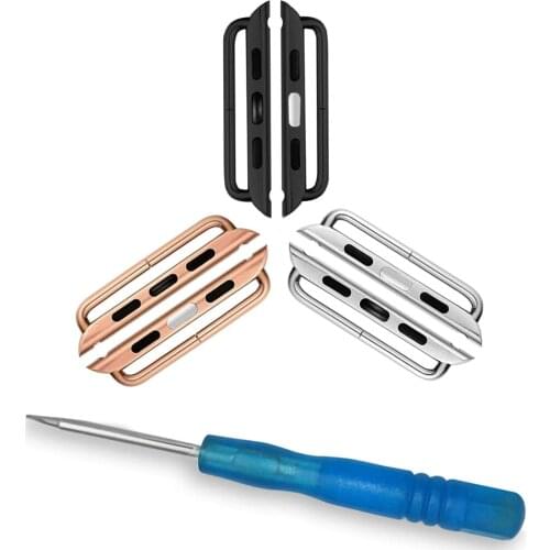 Watch connector for apple watch 6/5/4/3/2 band/strap 42mm 38mm 44mm 40mm stainless steel metal Connection Adapter for iwatch SE