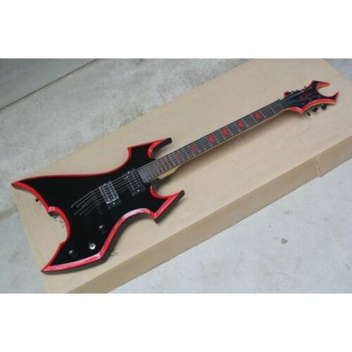 Custom B.C.Rich black color strings through body electric guitar 6 strings B C Rich guitar Free Shipping guitarra