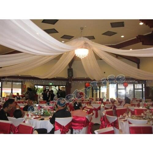 Wedding 10 pieces Ceiling Drape Canopy Drapery for decoration wedding fabric 0.7m*12m per piece Roof polyester knitted fabric