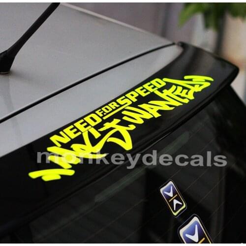 Car styling windshield decal Need for speed most wanted 57cm x 9.7cm motorcycle car truck ebike vinyl reflective stickers