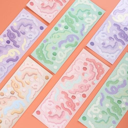 Korean Ins Colorful Ribbon Waterproof Stickers DIY Scrapbook Idol Card Album Diary Book Stationery Decorative Stickers