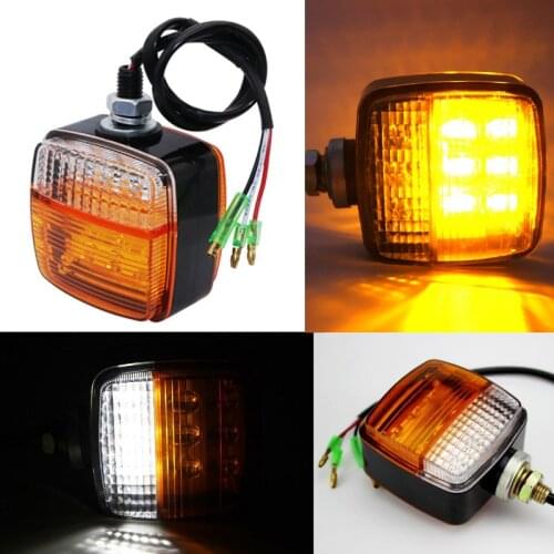 2pcs 12v-80v Forklift ATV Truck Trailer Tractor Front Side Roof Rear Amber Turn signal light Driving working warning fog light
