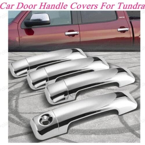 ABS Chrome Plastic Car Door Handle Covers 4pcs/Lots Trims For T/undra 2007-2015 Decorations With 1 Keyhole Auto Accessories