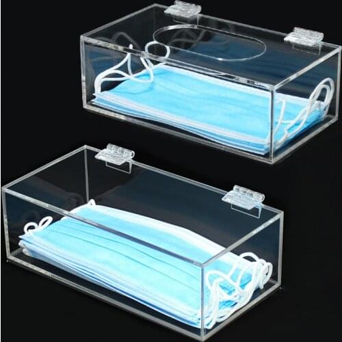 Acrylic Clear Tissue Box Disposable Mask Storage Box Gloves Dustproof Organize Box