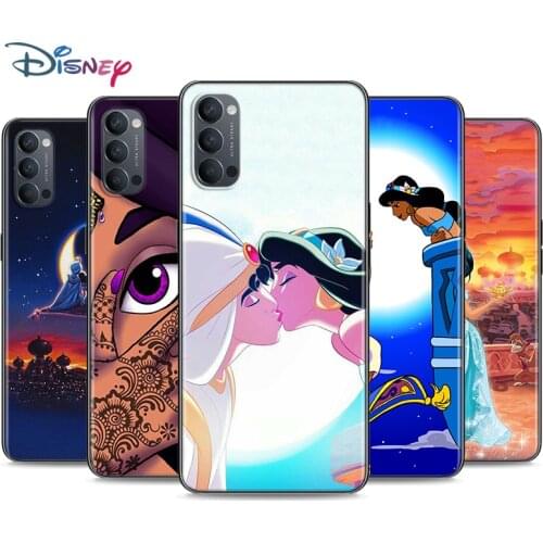 Aladdin Jasmine Princess Soft Black Silicone Cover For OPPO Reno 5 Pro+ 3 4 Lite F SE Z Pro 4G 5G Phone Case Shell