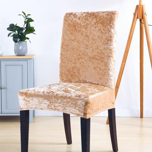 Velvet Chair Covers Solid Modern Kitchen Dining Chair Cover Protetion Case 1/2/4/6PCS Elastic Streth Cover for Chair