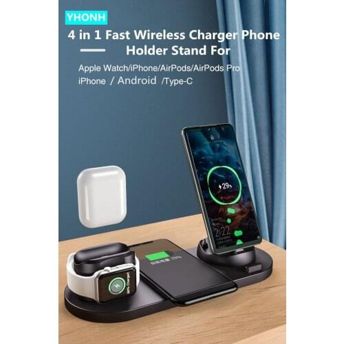 6 In 1 10W Fast Charge Qi Wireless Charger Pad For IPhone 11 Pro X XS Max XR Dock Iwatch Charger For Apple Watch5 4 3 2
