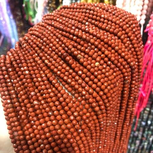 Natural Stone Beads Redstone 3*3mm Loose Beads Bead for Jewelry Making Necklace DIY Bracele