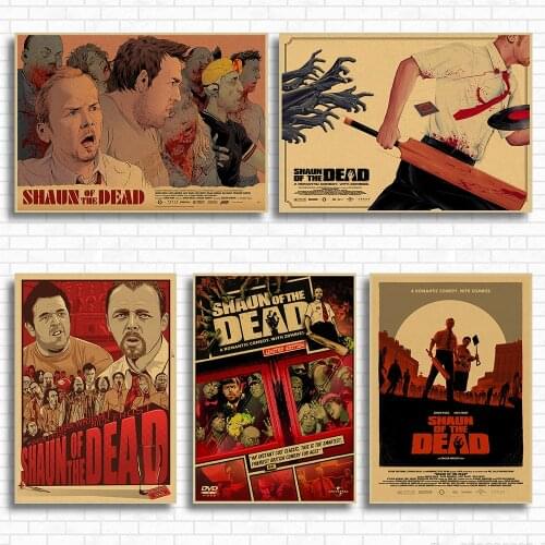 Shaun of the Dead Kraft Paper Poster Livingroom Bedroom Home Decor Retro Wall Sticker