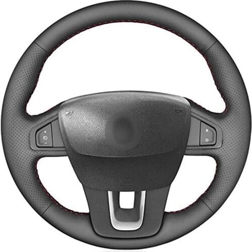 Hand-stitched Black PU Faux Leather Car Steering Wheel Cover for Renault Laguna 3 Latitude Renault Samsung SM5 SM7 2009-2018