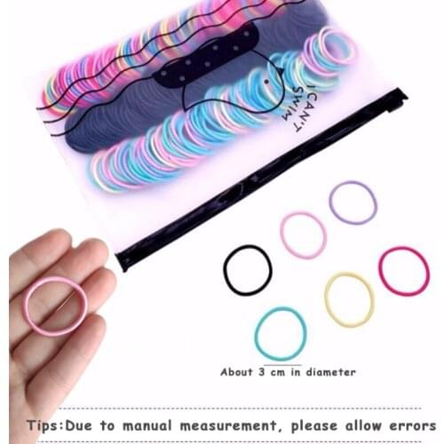 Kids Hair Accessories Headdress 20-300pcs/Pack Girls Colorful Nylon Small Elastic Hair Bands Kids Sweet Hair Kids Headwear