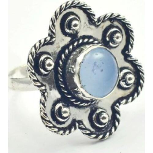 Chalcedony Ring Silver Overlay over Copper , Size: 9, R43791