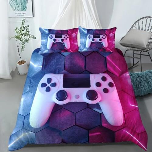 Bedding Set Gamer Gamepad Printed for kids teens boys Duvet Cover pillowcase For Home Room Decoration Queen King Size 2/3pcs