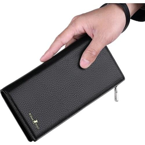 Purse For Man Luxury Brand Handbag Clutch Male Mens Long Wallet Genuine Leather Money Cell Phone Clutch Bag Card Holder 2021