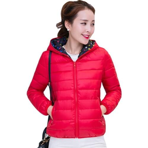 2020 winter fashion zipper jackets women large size hooded cotton pike jacket womens warm Slim two sides wearing student jacket