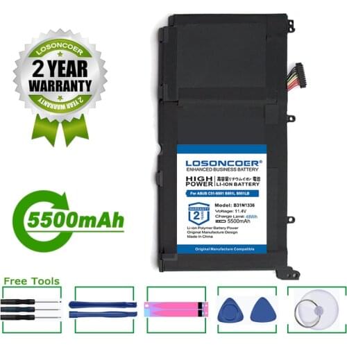 LOSONCOER Battery 5500mAh B31N1336 For ASUS VivoBook C31-S551 S551L S551LB S551LA R553L R553LN R553LF K551L K551LN V551L V551LA