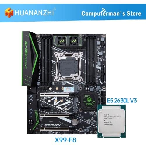 HUANANZHI X99 F8 X99 Motherboard combo kit set Intel XEON E5 2630L V3 support 8 * DDR4 RECC NON-ECC memory M.2 NVME USB3.0 ATX