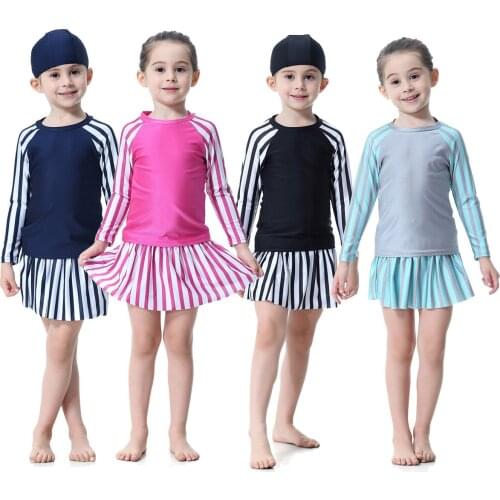 Muslim Girls Swimwear Dress Islamic Kids Swimming Suits Modest Beach Wear Bathing Suit Children Traditional Arab Swimming