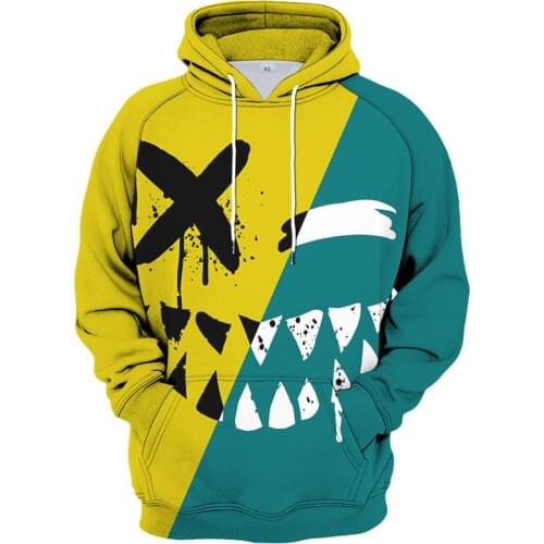 Funny Devil Smiling Face 3D Print Mens Hoodies Sweatshirts Casual Spring Autumn Streetwear Men Clothing Hooded Top Plus Size