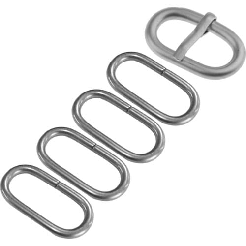 5 Piece Set 18mm-24mm Watch Band Strap Loops Stainless Steel Watch Bands Keeper Retainer with Pin Buckle Clasp