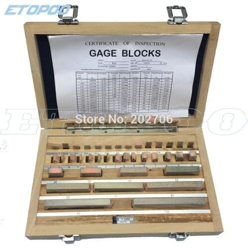 0 Grade 1-100mm Block gauge set, 38pcs/set 1 Grade Caliper Block gauge Inspection Block Gauge Measurement Instruments