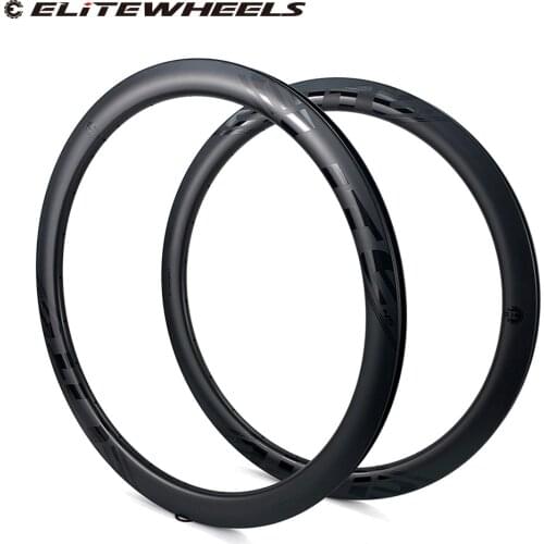 ELITEWHEELS 700c Road Disc Carbon Rim 45mm Tubeless UD Matte Finish Rims 28mm Width For Cyclocross Road Disc Brake Bicycle Wheel