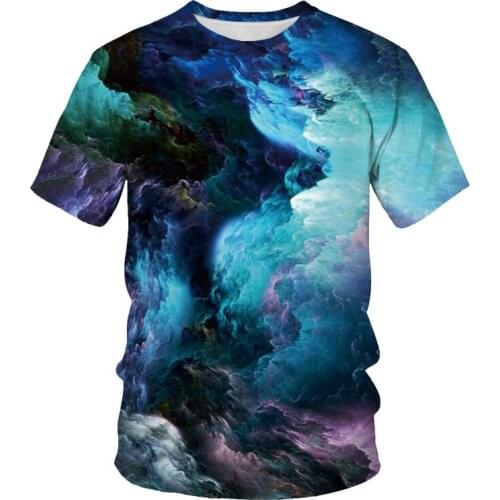 Fire fire fire various colors of smoke latest summer 3D printed mens T-shirt fashion magic short sleeve round neck large size6x