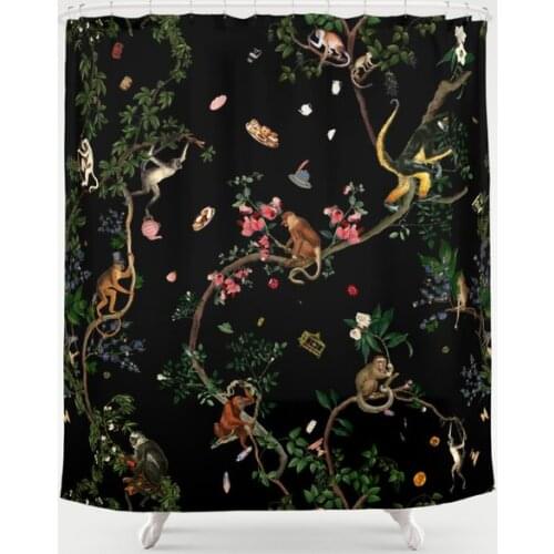 Monkey World Polyester Shower Curtain Bathroom Decoration Supplies Waterproof Bathroom Shower Curtain