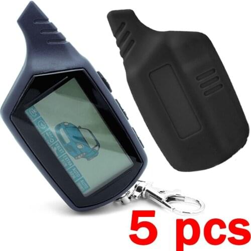 Wholesale 5 Pcs/lot B9 LCD Remote Controller For Two Way Car Alarm Starline B9 Twage Keychain Russian Version