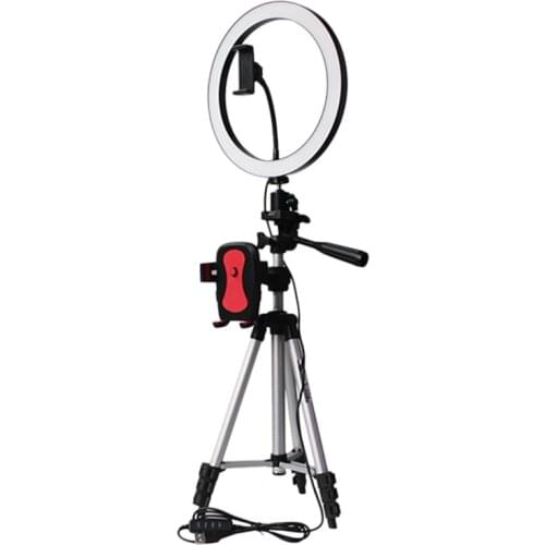 Tripod Phone Holder Clip With Led Ring Light Camera Photography Annular Lamp Studio Ringlight For Youtube Makeup Phone Selfie