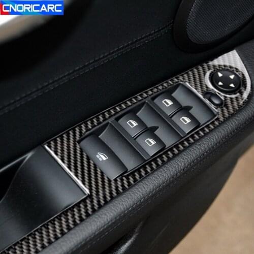 Car Styling Door Window Glass Buttons Frame Cover Carbon Fiber Stickers Trim For BMW Z4 E89 2009-2015 LHD Interior Accessories