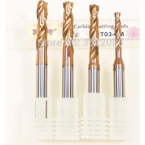 KLOT High Quality HRC65 Coated Solid Carbide Twist Drill Bit 5xD 3mm-12mm Whole Tungsten Steel