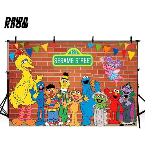 DAWNKNOW BIG BIRD Vinyl Photography Background For Baby Sesame Street Photo Shoot Backdrop For Birthday Party Photo Studio lv466