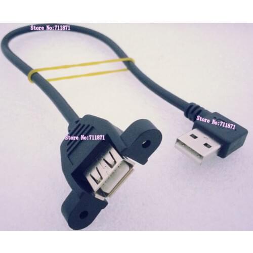 Screw hole left Bend USB2.0 Extension cord 90 Degree Right Angle Male Female USB2.0 Cable Line USB Male Female Lengthen Wire