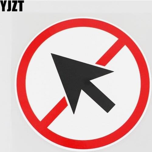 YJZT 12.7CMX12.7CM Prohibition Sign PVC Decal Arrow Car Sticker Accessories 11B-0175