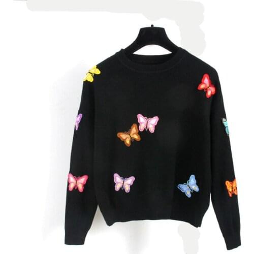 Women Sweaters And Pullovers Tops New Fall Winter Knitted Sweater Women Luxury Butterfly Warm Casaul Hiqh quality 2018