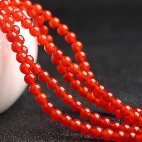 1 pc Natural crystal Red agate bracelet amulet round bead For DIY jewelry bracelet necklace making