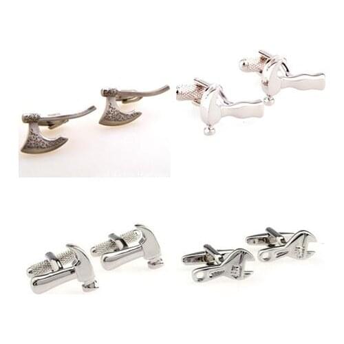 10pairs/lot Retro Ancient Axe Modeling Cufflinks Tool Spanner/Claw Hammer Cuff Links Copper Made Mens Jewelry Fashion Jewelry