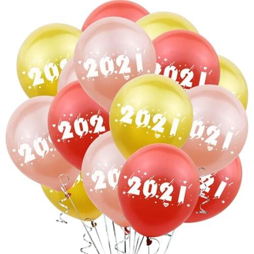 10pcs 12 inch Happy New Year numbers 2021 printed latex balloons New Year theme party decoration balloons