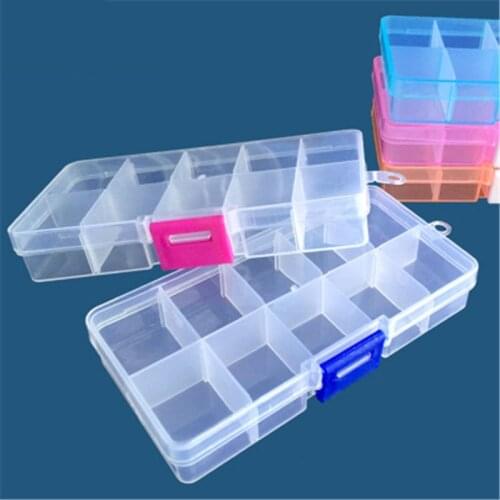 10grids Portable Jewelry Tool Storage Box Container Ring Electronic Parts Screw Bead Organizer Plastic Case Caja De Herramientas
