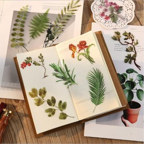 40pcs/pack Green leaf forest Trees Plant mini paper sticker DIY decoration sticker for album scrapbooking label Leaves sticker