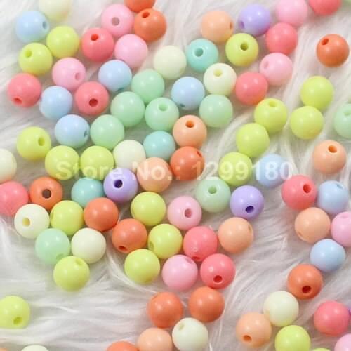 500pcs/lot Mixed Chunky Gumball Bubblegum Acrylic Solid Beads,Colorful Chunky Beads for kids Necklace Jewelry 6mm (K01744)