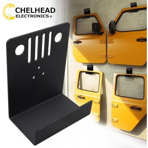 Car Door Hanger Bracket Wall-Mounted Removable Storage Hanger Holder for Jeep Wrangler CJ YJ TJ JK JKU JL JLU LJ JT 1956-2020