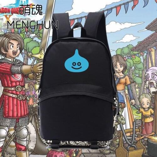 Dragon Quest Slime Concept Black Nylon Backpacks School Backpack Student Bag Casual